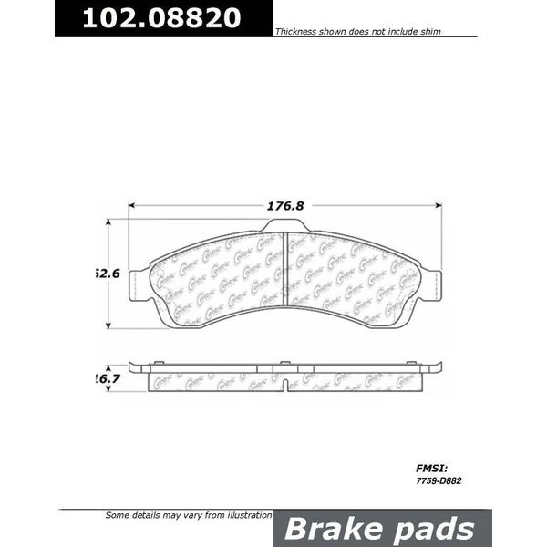 Centric Parts CTEK Brake Pads, 102.08820 102.08820